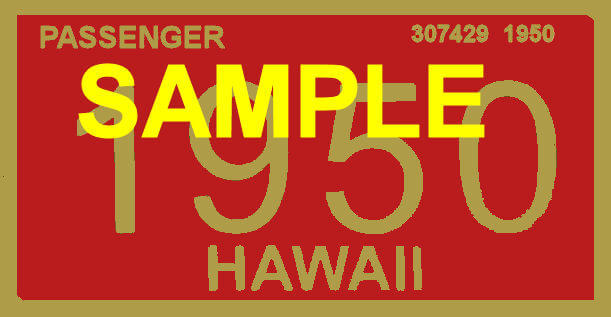 (image for) 1950 Hawaii Registration Sticker